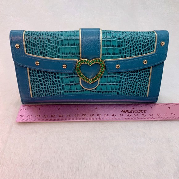 Lovcat Paris Wallet Light Blue Crocodile Print Vintage Y2K - Picture 12 of 15